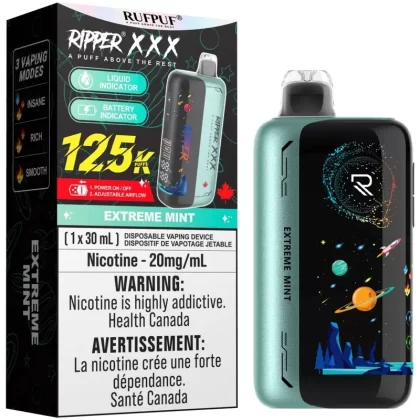 RUFPUF RIPPER XXX 125K Disposable Vape – Extreme Mint