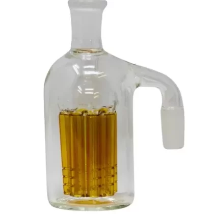 ASH 02 – 5″ 8 Chamber 90deg Ash Catcher - Color#Amber>Blue>Green>Smoke>Blue 45 Degree
