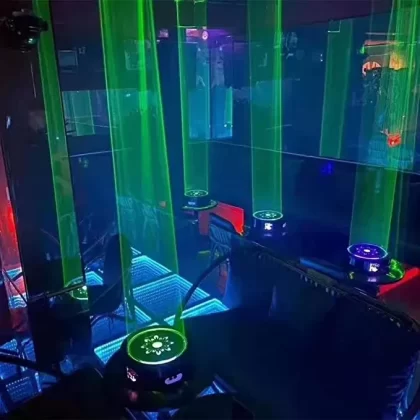 Shisha Hookah Laser Disc Bar with Colorful Light Base ( )