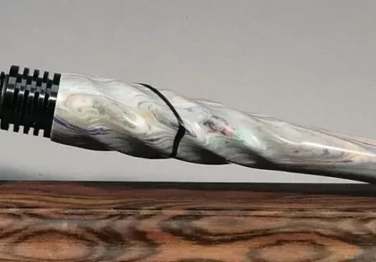 Tru Stone Twist Acrylic Black Finned w/African Blackwood Mouthpiece by PhattPiggie