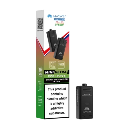 Straw' Watermelon B' Gum Hayati Mini Ultra Refill Pack - 20mg - Vape Product (02C706)