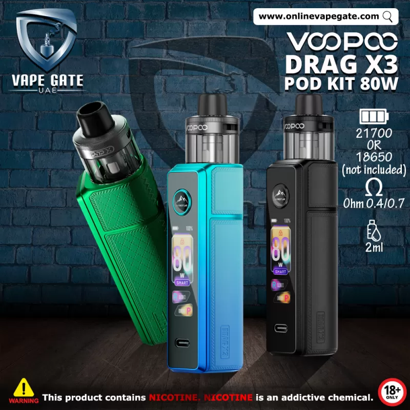 Voopoo Drag X3 Pod Kit (80W) - Metal Gray