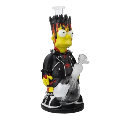 Waterpipe – 13691 – H28x13cm 3D The Simpsons Bart Figurine Resin and Clear Glass