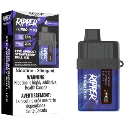 RIPPER TURBO PLUS Disposable Vape – Epic Apricot Strawberry Bull Ice