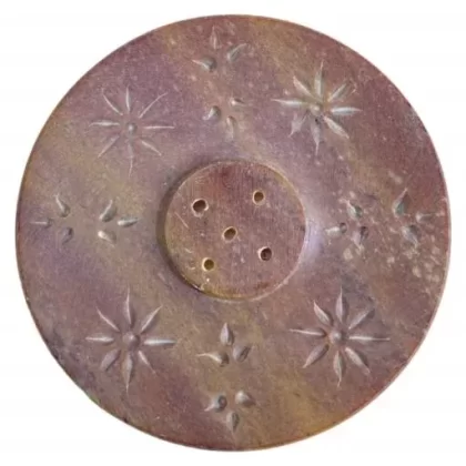 ZenN – Natural Soapstone Star Pattern Round Ash Catcher