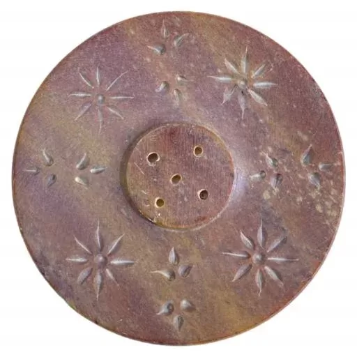 ZenN – Natural Soapstone Star Pattern Round Ash Catcher