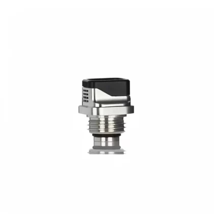 YG Creations Tron Integrated Boro Drip Tip – Whistle Shape - Stainless Steel/Black Tip (9B30D3)