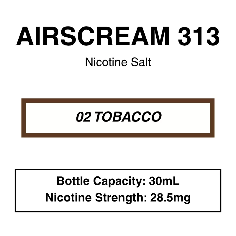 Airscream 313 E-Liquid 30ml – 28.5mg Nicotine - Image 2