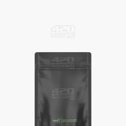 Tamper Evident | Matte Black PCR Mylar Bags (No Tear Notch) | 3.7in x 5in – 3.5g – 1000 Count