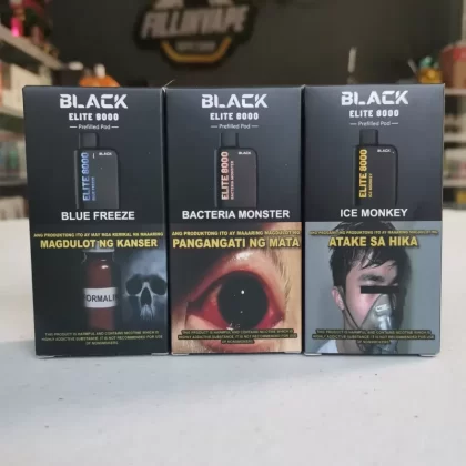 Black Elite 8000 puffs prefilled disposable pod - bacteria monster (yakult ice)