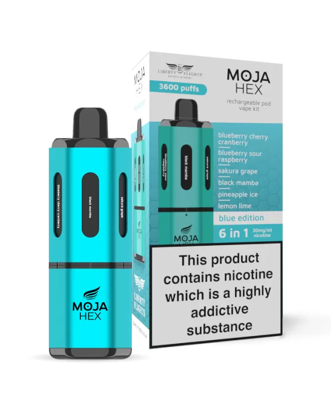 Moja Hex Pod Kit (3,600 Puffs) - Blue Edition - Exp 01/08/26 - Image 3