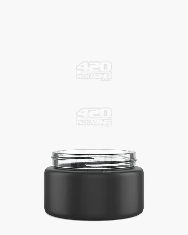 POLLEN GEAR | Kolossus Straight Sided Matte Black Glass Jars | 66mm – 4oz – 30 Count