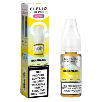 Banana Ice Nic Salt E-Liquid by Elf Bar Elfliq (10ml) - 10mg