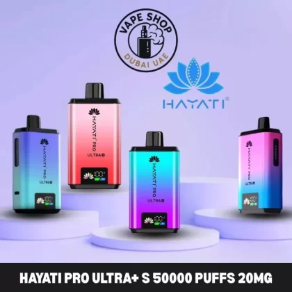 Hayati Pro Ultra+ S 50000 Puffs 20MG Nicotine In Dubai - Vape Product, BOX OF 10 PCS; Blackcurrant Cotton K / Blue Raspberry, Blue Raspberry (A7C703)