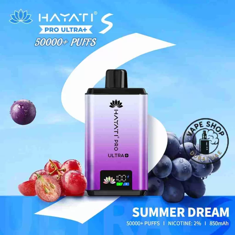 Hayati Pro Ultra+ S 50000 Puffs 20MG Nicotine In Dubai - Vape Product, BOX OF 10 PCS; Blackcurrant Cotton K / Blue Raspberry, Blue Raspberry (A7C703) - Image 2