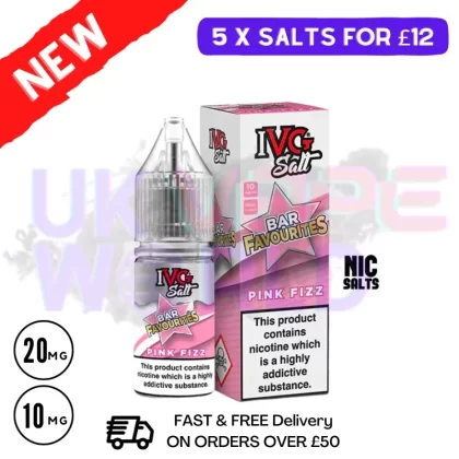Pink Fizz IVG “Bar Favourites” Salt 10ml Nic Eliquid