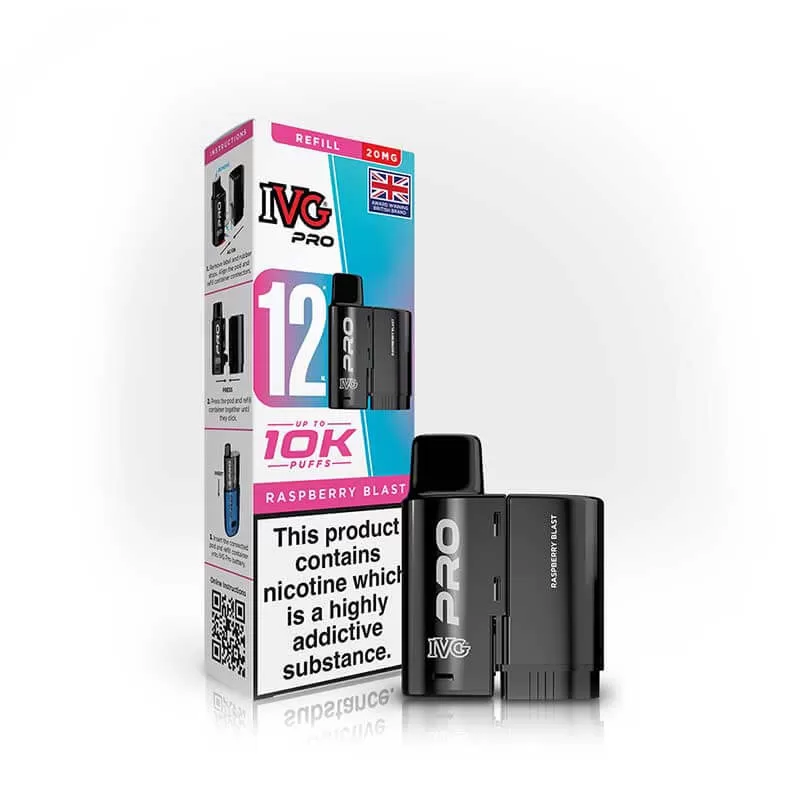 IVG Pro 12 Raspberry Blast Prefilled Vape Pod + Refill - Vapestore Co