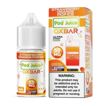 Pod Juice X Oxbar Salts | Strawberry Orange Pop Ice - Nicotine#35mg>55mg (FB5E94)