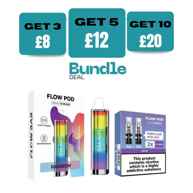 Flow Pod CP600 Pod Kit + Flow Pod Prefilled Pods (Bundle) - Sky Blue / Cherry Cola
