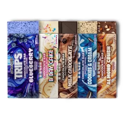 Trips Chocolate Bar Nootropic Infused 6400mg - flavors#Milk Chocolate>Cookies & Cream>Almond Crush>B Day Cake>Blueberry