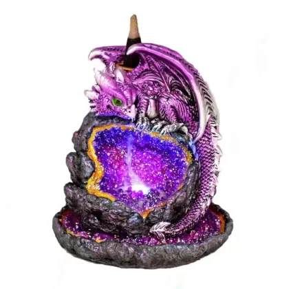 Backflow Magic Incense Burner – Purple Geode Baby Dragon - Ejuicewarehouse