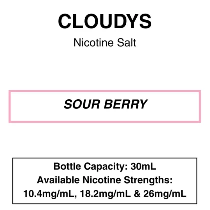 Sour Berry (Berry Belt) – Cloudys Premium E- Liquid Nic Salt 30 ml