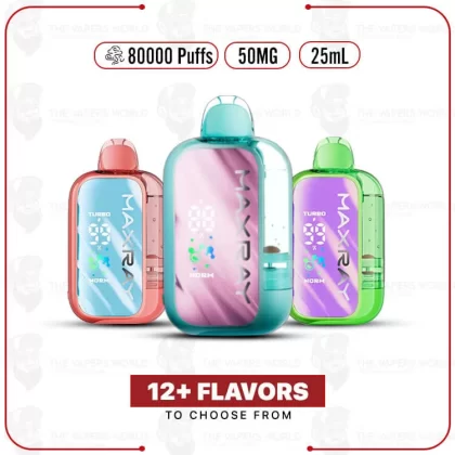 MAXRAY RUSH 80000 Puff Disposable - Banana Taffy Freeze, Blue Razz Ice (F0E9A0)