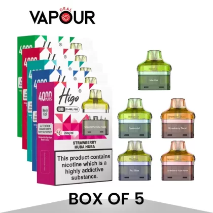 Higo BB 4000 Puffs Prefilled Pods - Box of 5 - Blueberry Cherry Cranberry