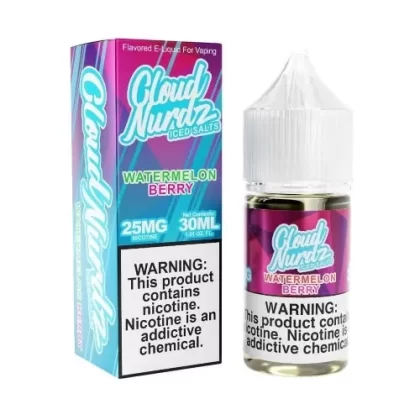 Cloud Nurdz Iced Salt E-Liquid – Watermelon Berry 30ml