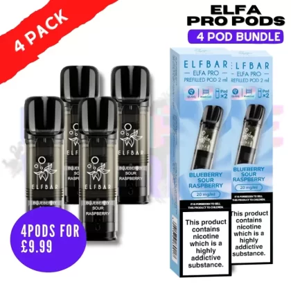 Blue Sour Raspberry ELFA Pro Pods – Pack Of 4 PODS
