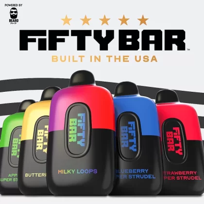 FIFTY BAR "Black Series" Powered by BEARD VAPE Co. 20K Puff Disposable Device - 20000 Puffs - Vanilla Custard