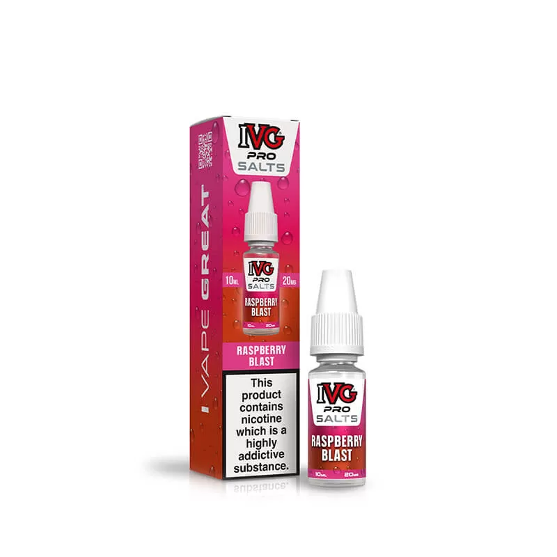 IVG Pro Salts Raspberry Blast 10ml E-Liquid - 10mg - Image 2