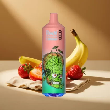 RandM Tornado 9000 Puffs 18mL Mesh Coil RGB Disposable Vape Strawberry Banana