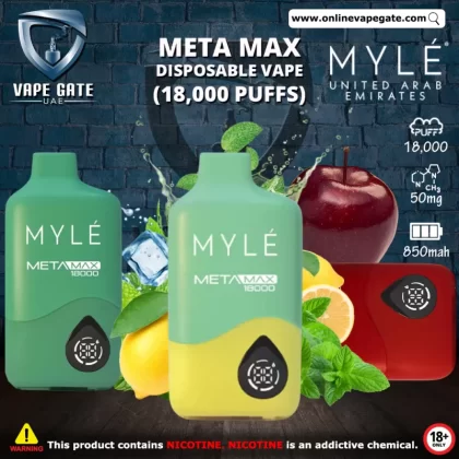 Myle Meta Max Disposable Vape (18,000 Puffs) - Lemon Mint / 50 mg