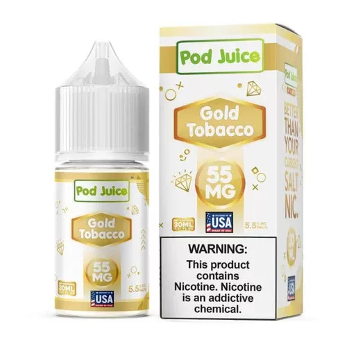 Pod Juice Gold Tobacco Tobacco Free Nicotine 30ml Salt E-Juice - Eliquidsupply