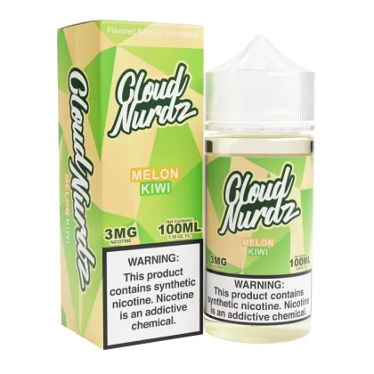 Cloud Nurdz Kiwi Melon Synthetic Nic 100ml Vape Juice - Eightvape