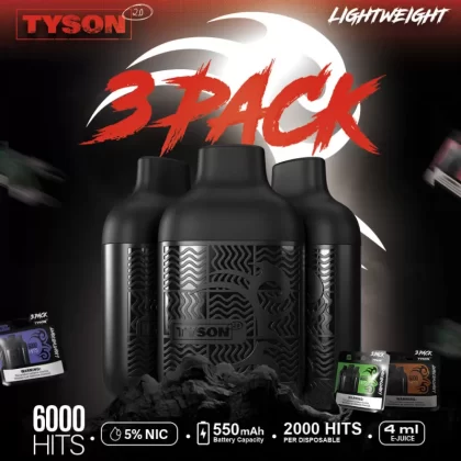 Tyson 2.0 Lightweight 6K Puff Disposable Device - 6,000 Puffs - Lush Freeze