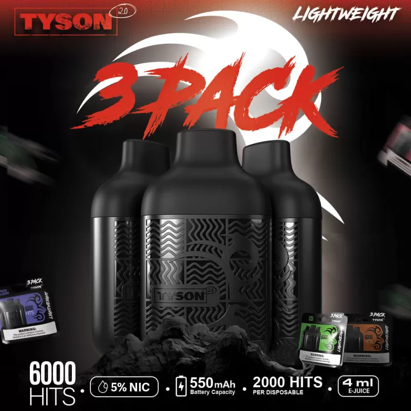 Tyson 2.0 Lightweight 6K Puff Disposable Device - 6,000 Puffs - Lush Freeze