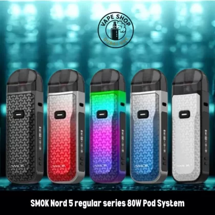 SMOK Nord 5 regular series 80W Pod System kit in Dubai - Fluid 7-Color, Fluid Black Gray