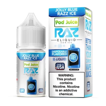 Pod Juice X RAZ Salt - Jolly Blue Razz Ice- 30ML E-Liquid - 55MG