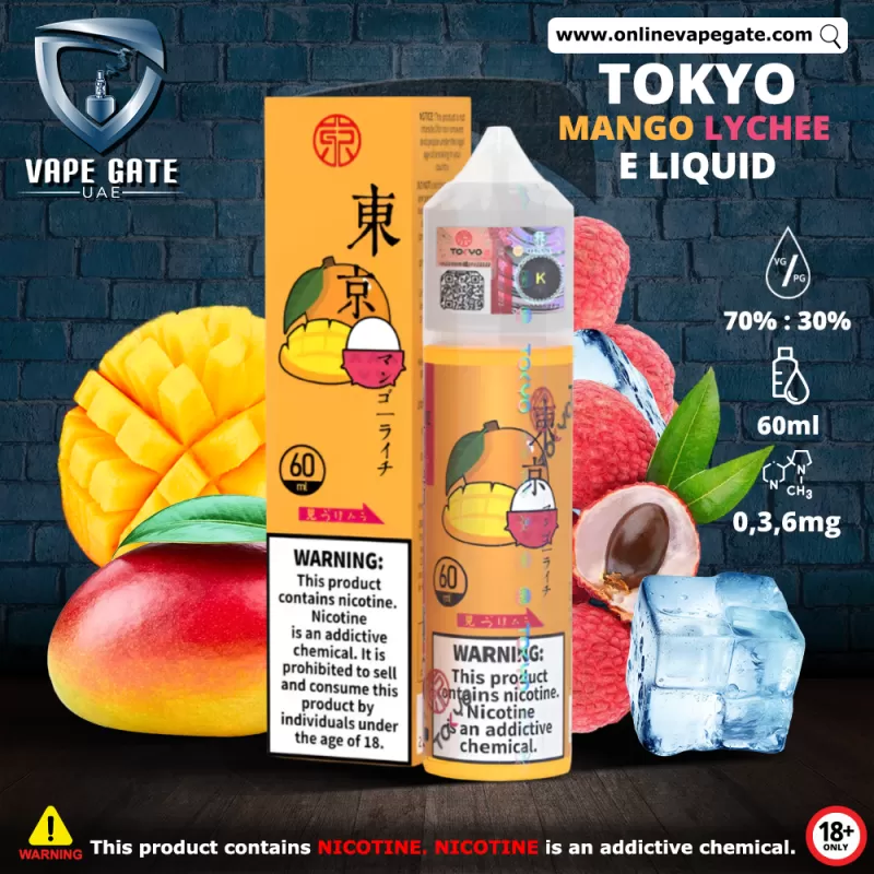 Tokyo Iced Mango Lychee Eliquid 60ml - 3 mg / 60 ml