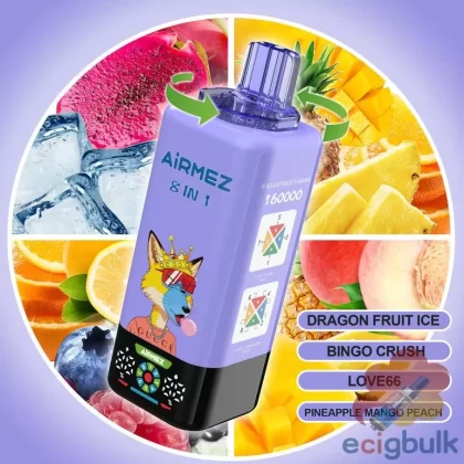 Airmez FOX 8-in-1 Disposable Vape: 160,000 Puffs & Flavor Blending