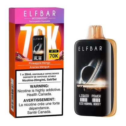 Elf Bar MoonNight 70K Disposable Vape Device – Pineapple Mango 20ml - Nicotine Strength#20mg/ml