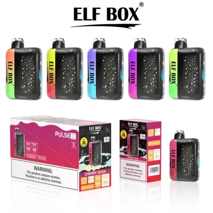 ELF BOX Pulse X 25000 Puffs Disposable Vape - Flavors#Strawberry Watermelon>Cherry Soda>Peach ice>Kiwi Passion Fruit>Lush Ice>Red Bull>Grape ice>Blue Razz ice>Strawberry Banana>Strawberry Ic (8AE431)