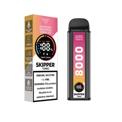 Skipper Turbo Disposable Vape – Raspberry Grapefruit Lemon Ice 50mg (10000Puffs) - Vapebar Pk