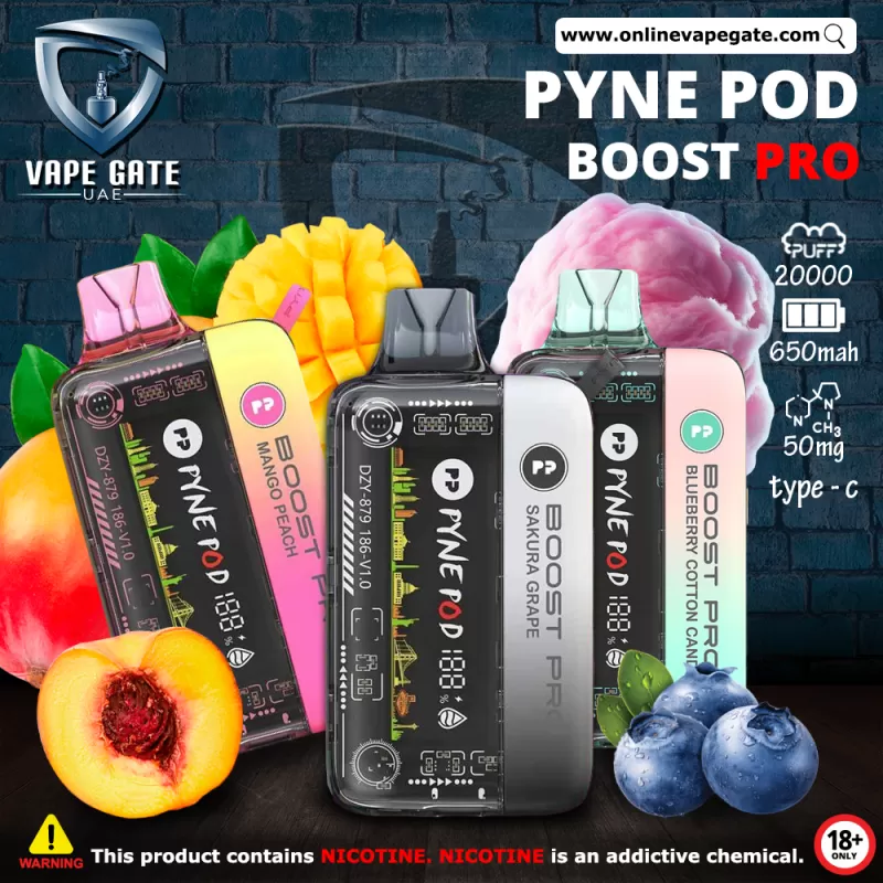 Pyne Pod Boost Pro - Rechargeable Disposable Vape (20,000 Puffs) - Watermelon Ice / 50 mg
