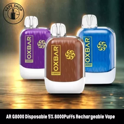 OXBAR G8000 Disposable 5% 8000Puffs Rechargeable Vape in Dubai UAE - Vape Product, BOX OF 5 PCS; lemon mint, Mad Blue (62C9D7)