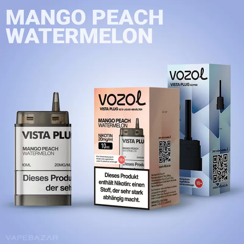 Vozol Vista Plug EZ Pod Set – Mango Peach Watermelon - Image 2