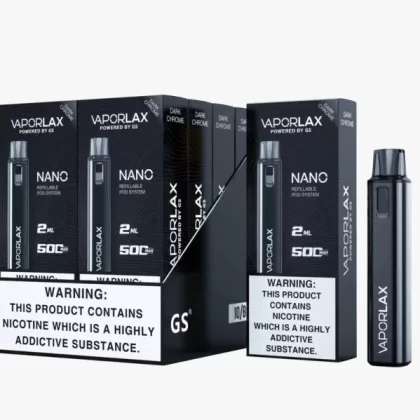 Vaporlax Nano Refillable Pod System Vape Kit 500mAh, Rechargeable, Reusable TPD