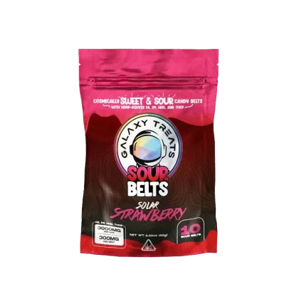 Galaxy Treats Solar Strawberry 3000mg D8 D9 HHC THCP Sour Belts (10-CT)